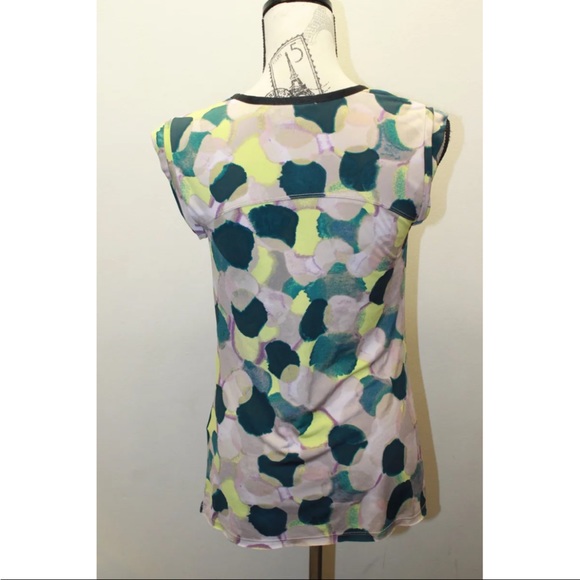 Simply Vera By Vera Wang Sleeveless Blouse Women Brown Yellow Abstract Small - Picture 5 of 7